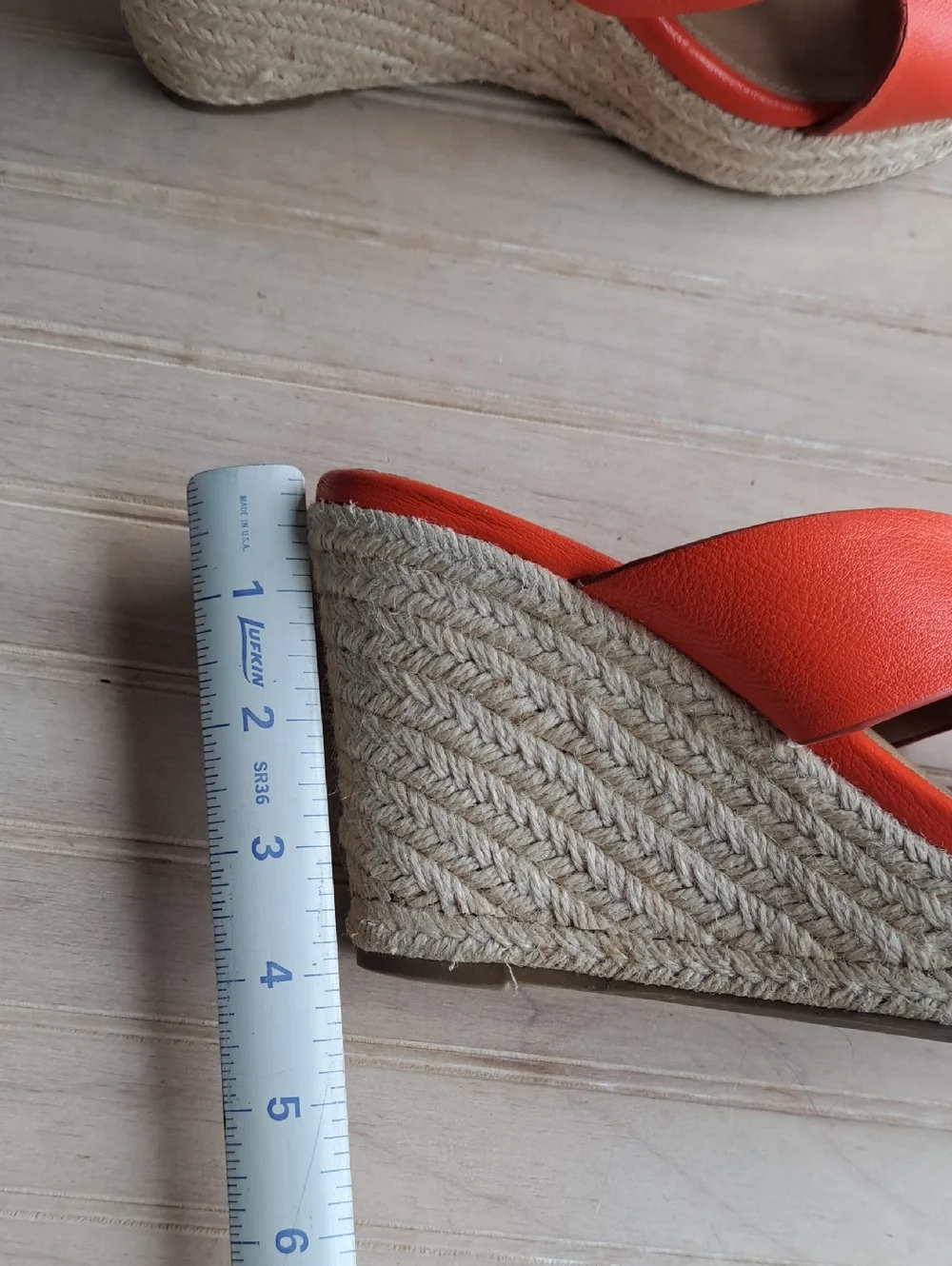 Report Dentril Orange Espadrille Platform Resortwear Wedge Slide Sandals